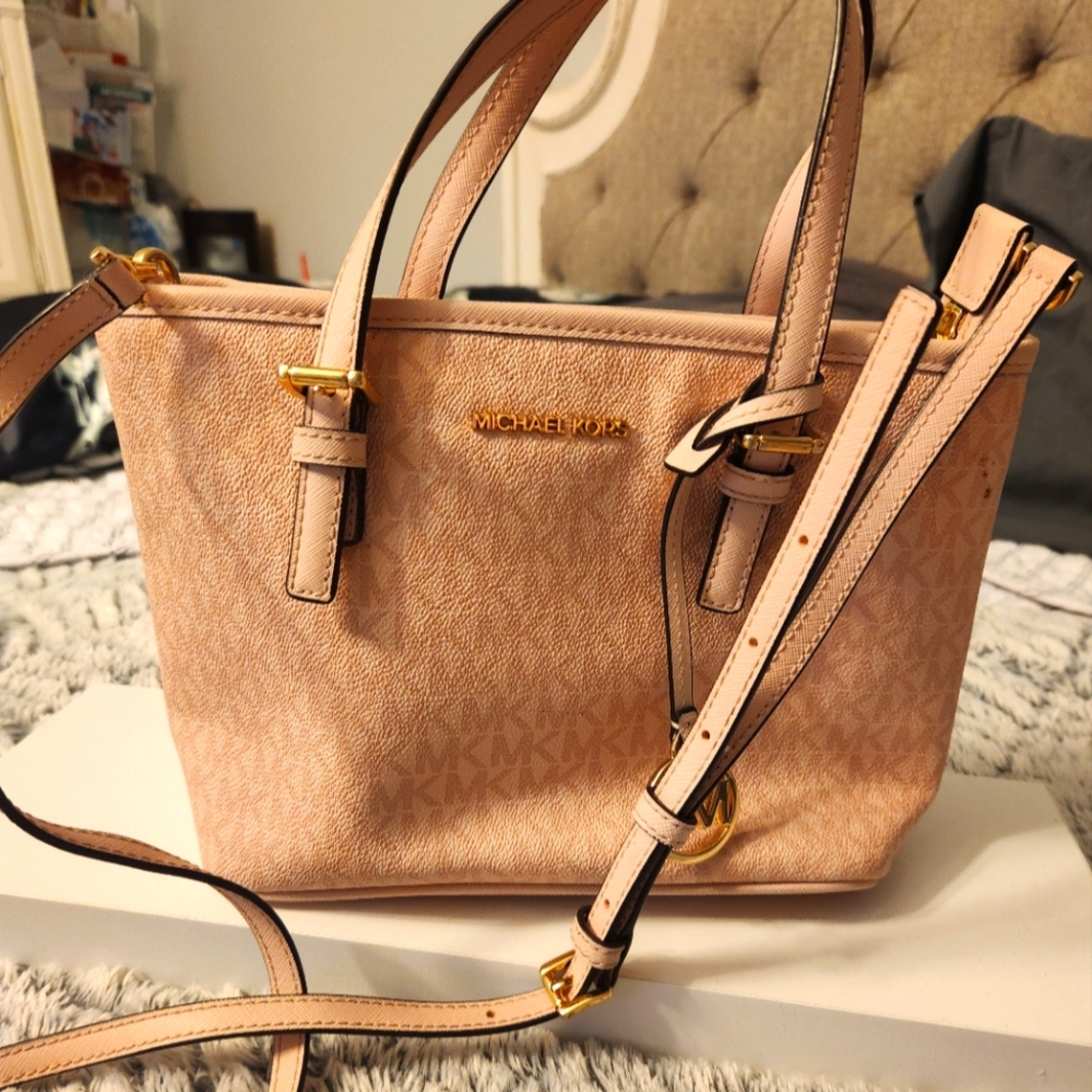 Michael Kors Pink Satchel with Gold Hardware